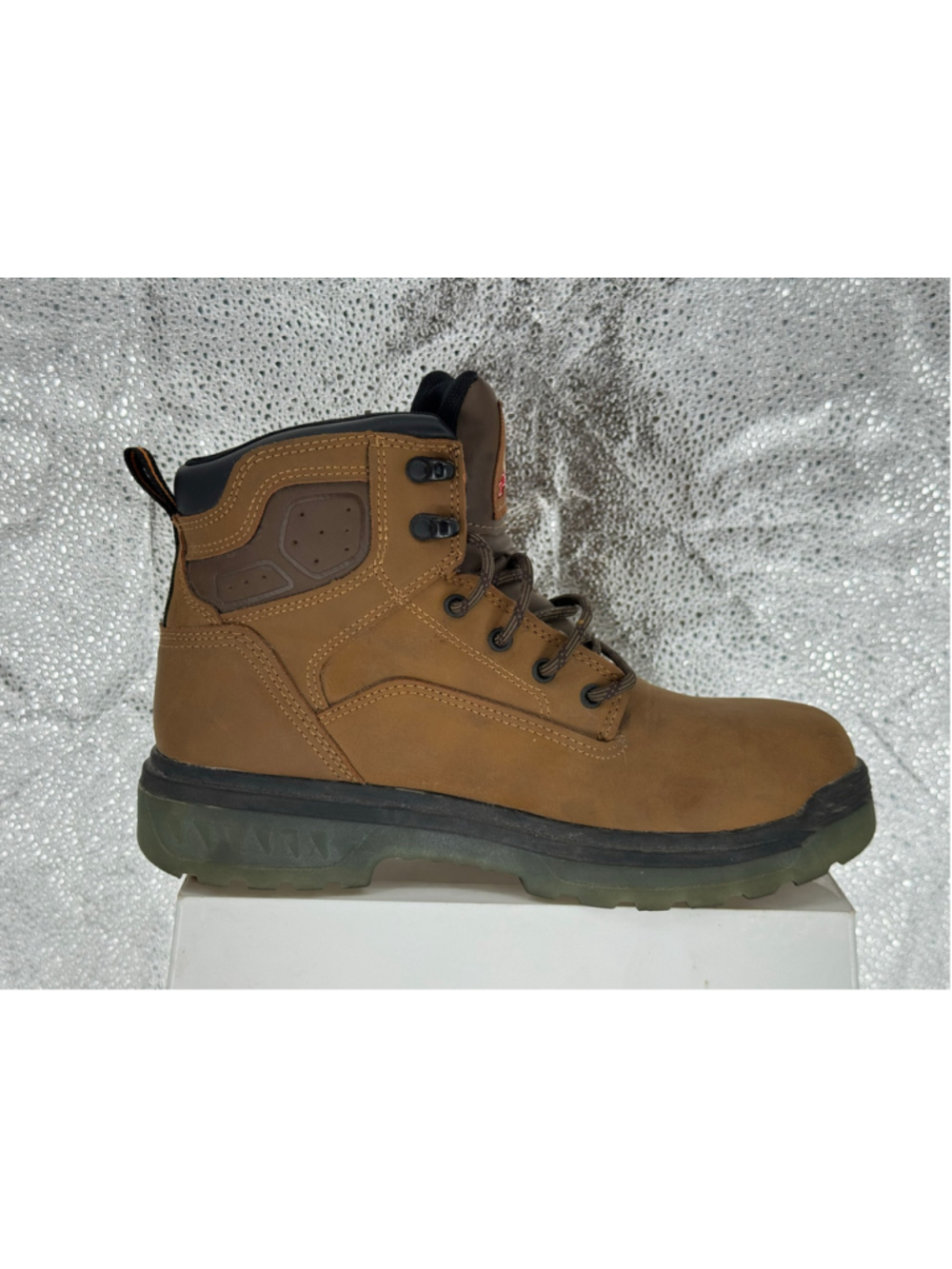 Men's Brahma Steel Toe Work Boots Brown and Black - Picture 3 of 10